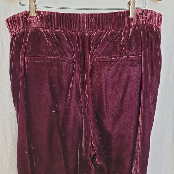 LOFT Burgundy Rayon Velvet Pants Women's Size 16 LUXURY! - Picture 5 of 8